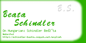 beata schindler business card